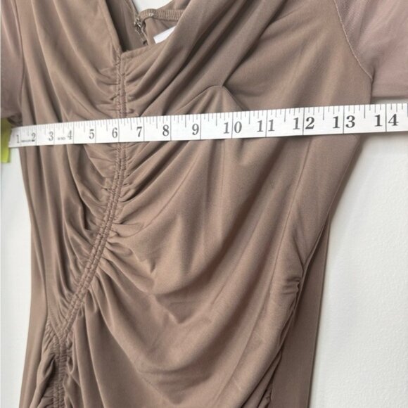 Self-Portrait One-Shoulder Ruched Midi Dress – Size 6 - Picture 11 of 16